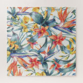 Tropische Blätter Blume Vintag botanisch Puzzle (Horizontal)