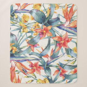 Tropische Blätter Blume Vintag botanisch Sherpadecke