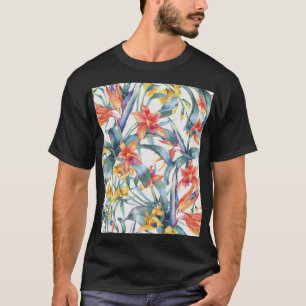 Tropische Blätter Blume Vintag botanisch T-Shirt