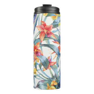 Tropische Blätter Blume Vintag botanisch Thermosbecher