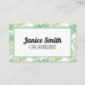 Tropische Blätter Blumenhintergrund Grün Visitenkarte (Vorderseite)
