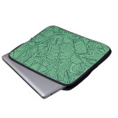 Tropische Blätter Blumenmuster Laptopschutzhülle (Vorne Knopf)