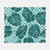 Tropische Blätter: Blumenmuster nahtlos. Fleecedecke (Vorderseite (Horizontal))