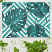 Tropische Blätter: Blumenmuster nahtlos. Geschirrtuch (Gefaltet)