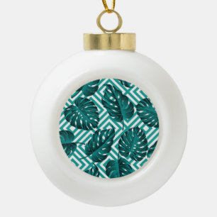 Tropische Blätter: Blumenmuster nahtlos. Keramik Kugel-Ornament