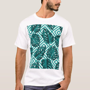Tropische Blätter: Blumenmuster nahtlos. T-Shirt
