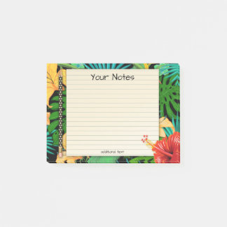 Tropische Blätter Blumenstiftpfropfen Anmerkungen Post-it Klebezettel
