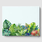 Tropische Blätter Blumenstrände Hochzeit Gästebuch (Rückseite)