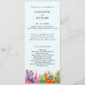 Tropische Blätter Blumenstrände Hochzeit Programm (Vorderseite)