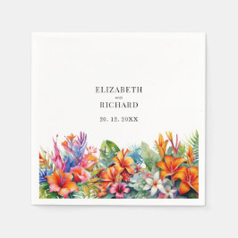 Tropische Blätter Blumenstrände Hochzeit Serviette