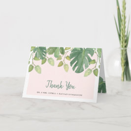 Tropische Blätter | Blush und Green Vielen Dank Dankeskarte