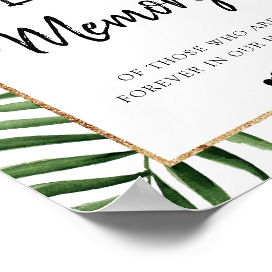 Tropische Blätter Bogenrahmen in liebenswertem Ged Poster (Ecke)