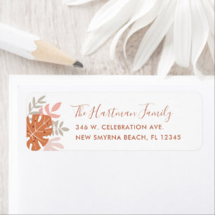 Tropische Blätter Boho Terracotta Orange Blush Pi