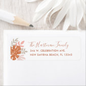 Tropische Blätter Boho Terracotta Orange Blush Pin (Insitu)