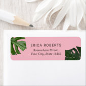 Tropische Blätter Botanische Moderne Rosa (Insitu)