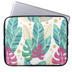 Tropische Blätter. Botanisches nahtloses Muster. V Laptopschutzhülle