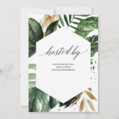 Tropische Blätter Brautdusche Einladung (Rückseite)