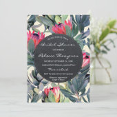 Tropische Blätter Brautparty Hochzeit Einladung (Stehend Vorderseite)