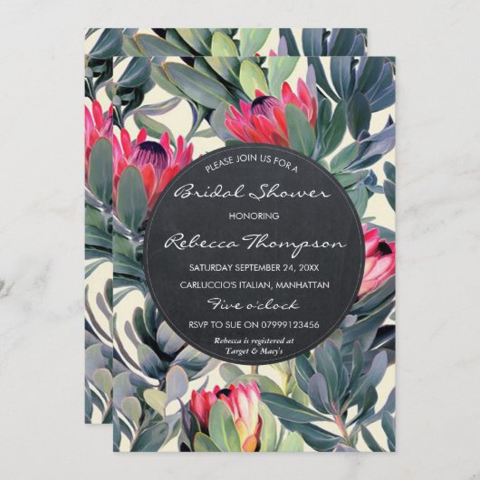 Tropische Blätter Brautparty Hochzeit Einladung (Vorne/Hinten)