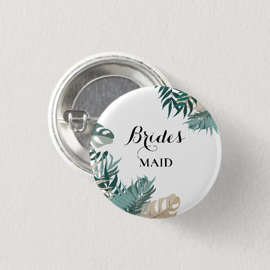 Tropische Blätter Button (Vorne & Hinten)