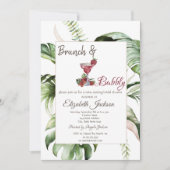 Tropische Blätter Cocktail Brunch & Bubbly Einladung (Vorderseite)