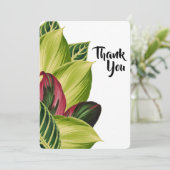Tropische Blätter Danke Karte (Stehend Vorderseite)