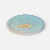 Tropische Blätter der Goldmedaille Pappteller (Schrägansicht)