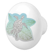 Tropische Blätter der Grauschildkröte Keramikknauf (Rechts)