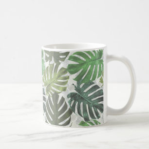 Tropische Blätter der Palmenmonstera Kaffeetasse