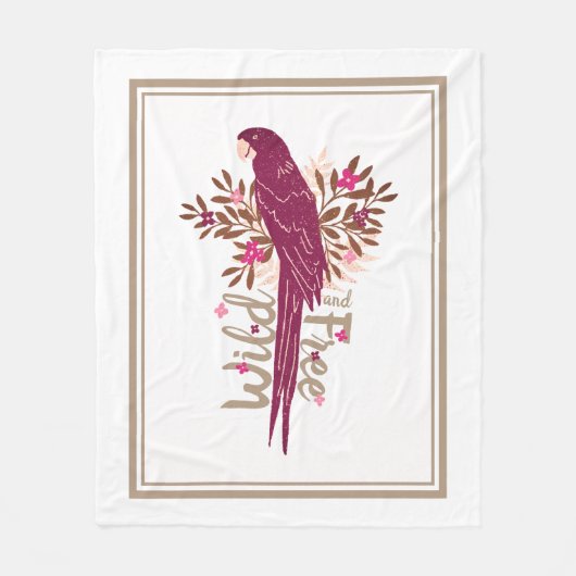 Tropische Blätter des Ara Parrot Fleecedecke (Vorderseite)