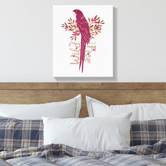 Tropische Blätter des Ara Parrot Leinwanddruck (Insitu (Schlafzimmer))