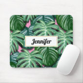 Tropische Blätter, die grün und üppig werden Mousepad (Mit Mouse)