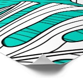 Tropische Blätter, Dschungel-Blätter nahtlos Vinta Poster (Ecke)