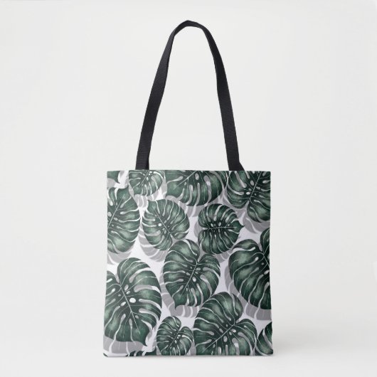 Tropische Blätter, Dschungelmonstera Tasche (Vorderseite)