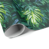 Tropische Blätter: dunkle Natur. Geschenkpapier (Rolleneckpunkt)