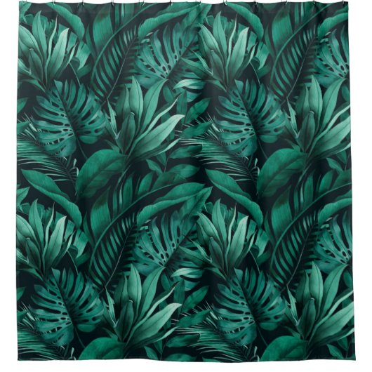 Tropische Blätter Duschvorhang (Vorderseite)