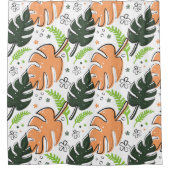 tropische Blätter Duschvorhang (Vorderseite)