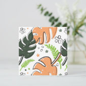 tropische Blätter Einladung (Stehend Vorderseite)