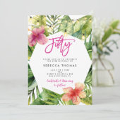 Tropische Blätter Einladung zum 50. Geburtstag (Stehend Vorderseite)