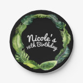 Tropische Blätter Elegante Chic Summer Wedding Lua Pappteller (Vorderseite)