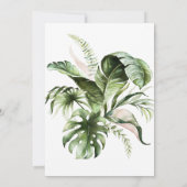 Tropische Blätter Erste Heilige Kommune Einladung (Rückseite)