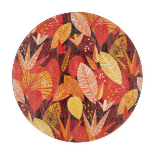 Tropische Blätter: Farbige geometrische Foliage. Schneidebrett