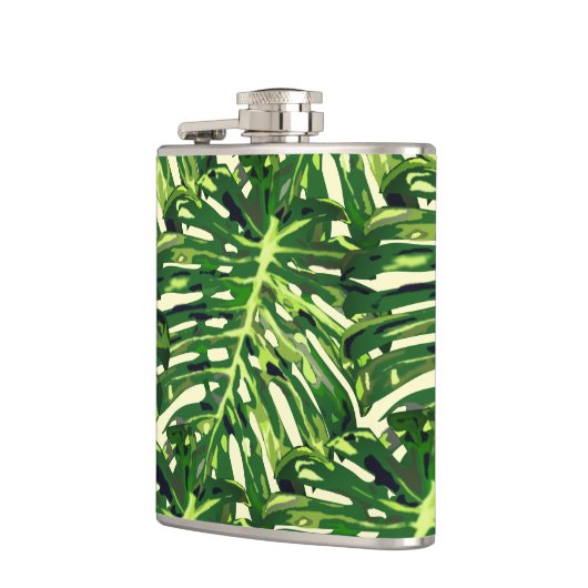 Tropische Blätter Flachmann (Links)