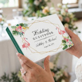 Tropische Blätter Flamingos Wedding Gästebuch