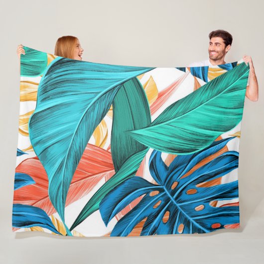 Tropische Blätter Fleece Blanket (Beispiel)