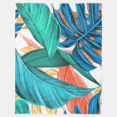 Tropische Blätter Fleece Blanket (Vorderseite)