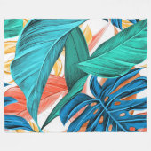 Tropische Blätter Fleece Blanket (Vorderseite (Horizontal))