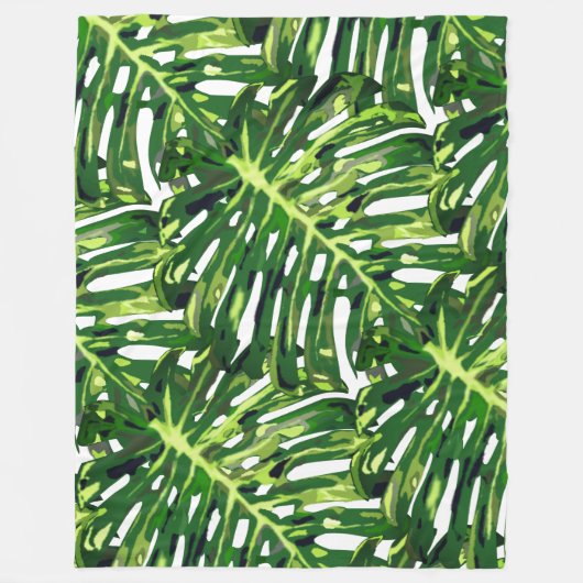 Tropische Blätter Fleece Blanket (Vorderseite)
