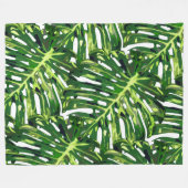 Tropische Blätter Fleece Blanket (Vorderseite (Horizontal))
