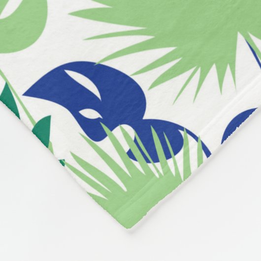 Tropische Blätter Fleecedecke (Ecke)